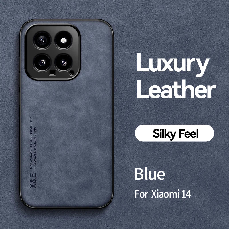 For Xiaomi 14 Luxury Leather Magnetic Case Shockproof Bumper Soft Back Cover For Xiaomi 14 Pro