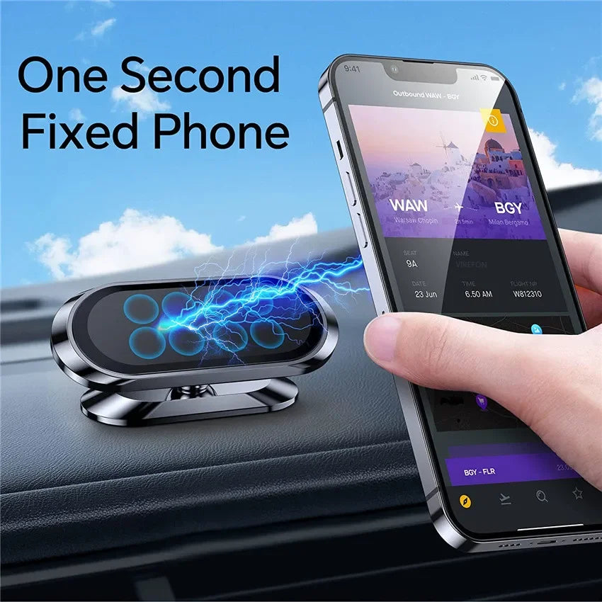 360 Rotating Mini Magnetic Holder Car Phone Dashboard Strip Shape Mount Stand Portable for Cell Phone GPS Compatible