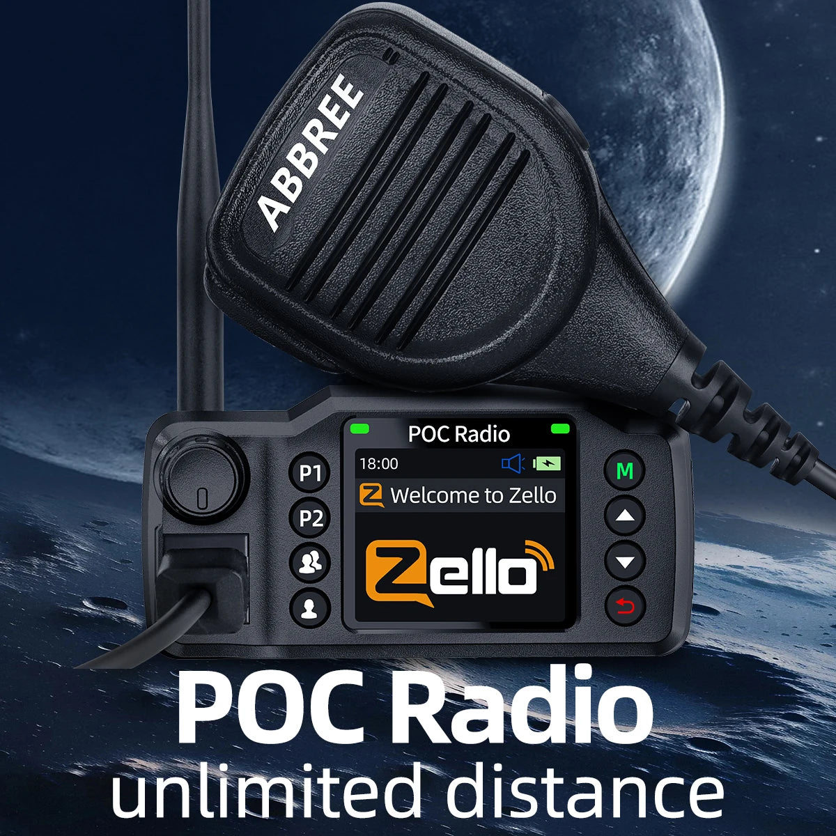 ABBREE GP-8900 Plus Mini POC Network Car Radio Zello GPS Long Distance 4G Android WiFi Dual SIM For Vehicle Fleet Search&Rescue