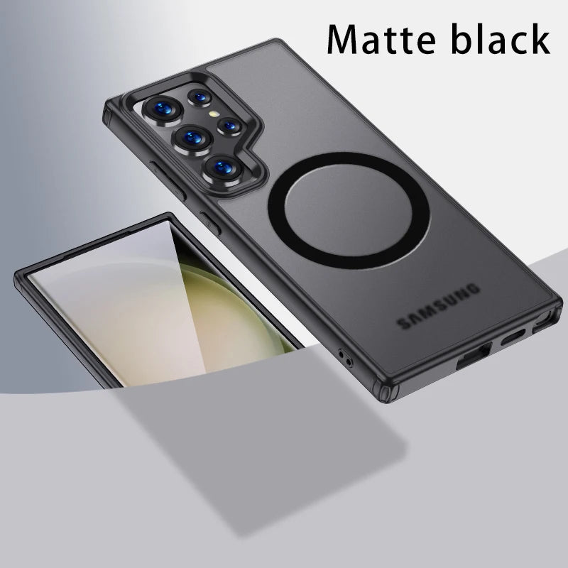 Airbags Shockproof Magnetic Wireless Charging Case Shell For Samsmung Galaxy S25 S24 S23 Ultra FE S24 Plus S24+ S23+ Armor Cover
