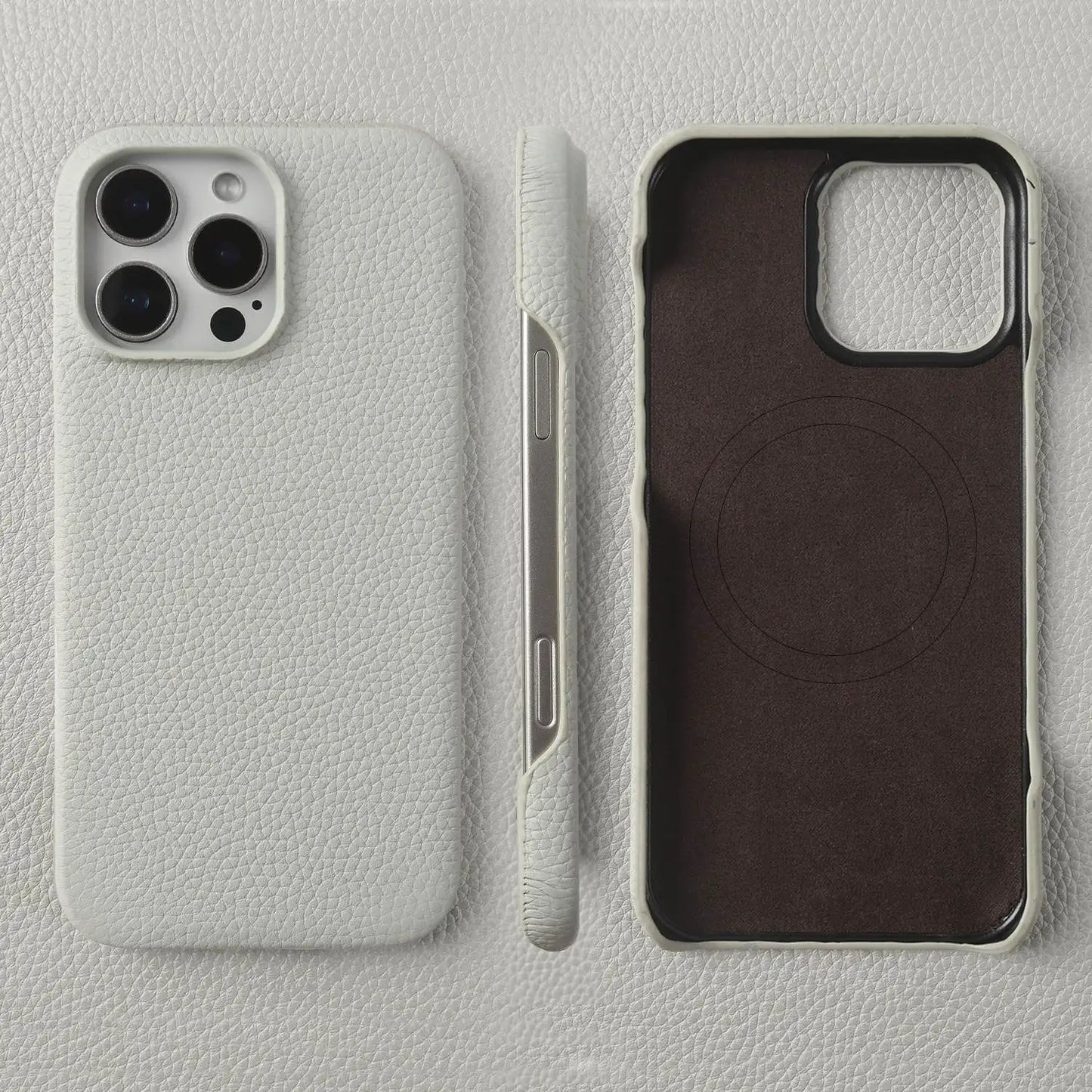 Premium Magnetic Genuine Leather Case For iphone 16 Pro Max 15 14 13 12 11 Wireless Charge Magnet Magsafe Cover Shockproof Coque