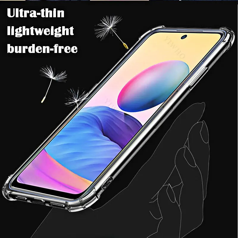 Soft Silicone Shockproof Clear Case for Xiaomi Redmi Note 10 5G TPU Transparent Covers Shell for Redmi Note 10 5g 6.5" M2103K19G