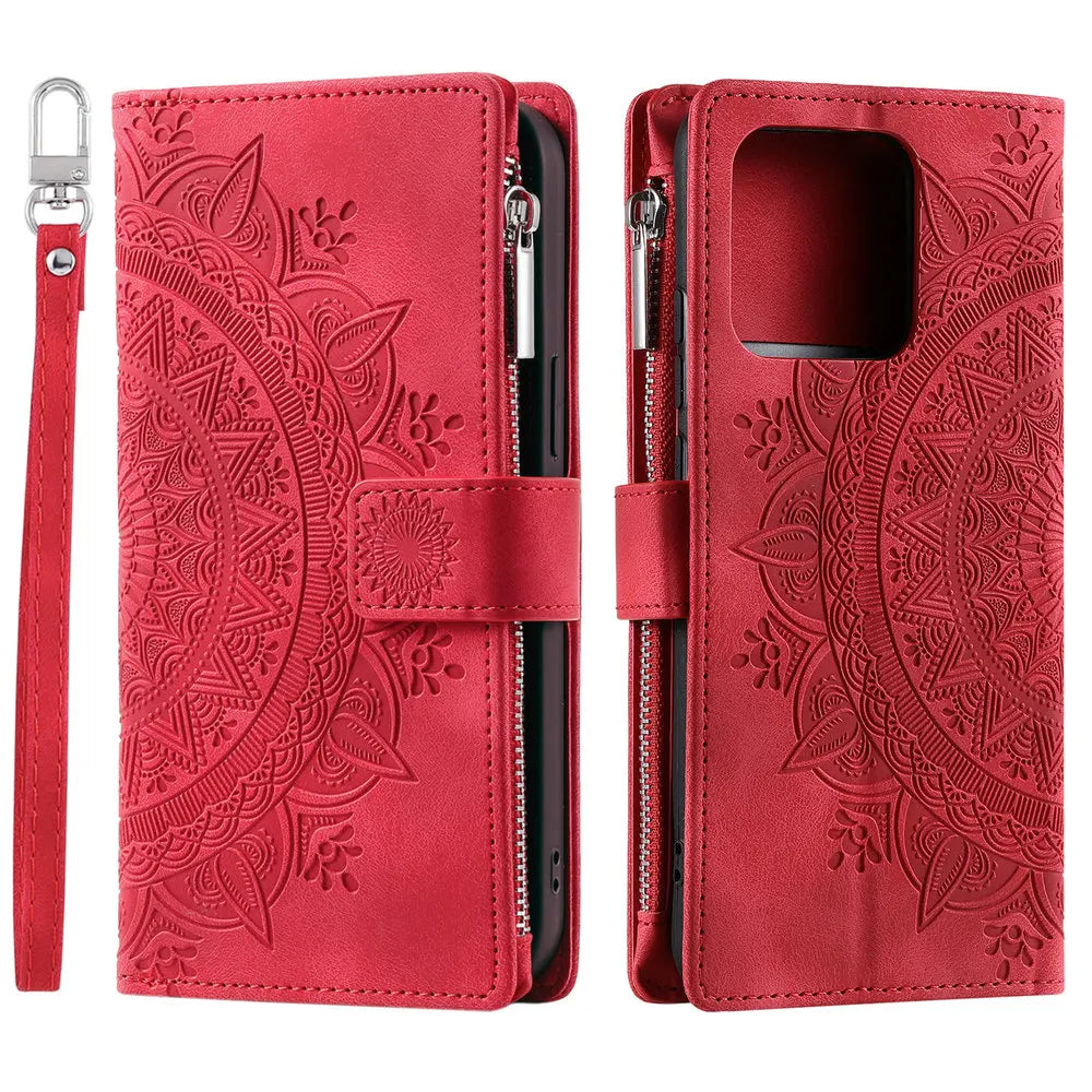 For Poco X8 Pro Max X7 F6 X6 X5 X3 NFC 5G Zipper Wallet Case Crossbody Book Shell Xiaomi Poco M8 M7 Pro M6 F5 C75 X 8 Flip Cover