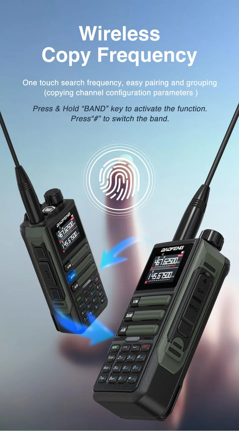 Upgrade Baofeng UV16M V2 Walkie Talkie AM FM Two Way Radio Full Band LCD 999CH Frequency Copy VHF UHF NOAA Noise Reduce Type-C