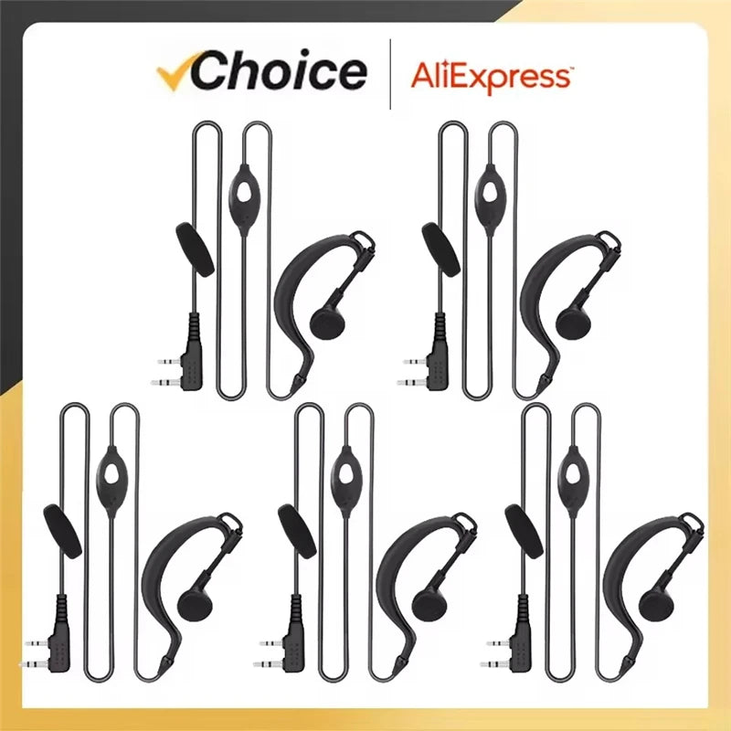 10PCS Walkie Talkie Headset QuanSheng UV-K5 Earpiece UV-K6 UV 5R Plus DM-1701 888s DMR Headphone Two Way Radio Accessories