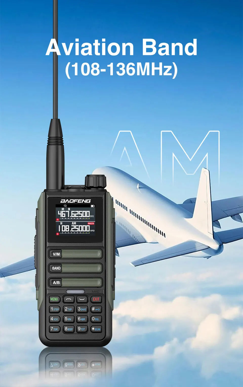 Upgrade Baofeng UV16M V2 Walkie Talkie AM FM Two Way Radio Full Band LCD 999CH Frequency Copy VHF UHF NOAA Noise Reduce Type-C