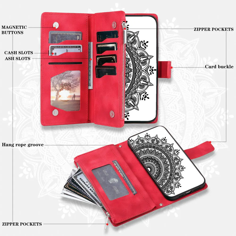 For Poco X8 Pro Max X7 F6 X6 X5 X3 NFC 5G Zipper Wallet Case Crossbody Book Shell Xiaomi Poco M8 M7 Pro M6 F5 C75 X 8 Flip Cover