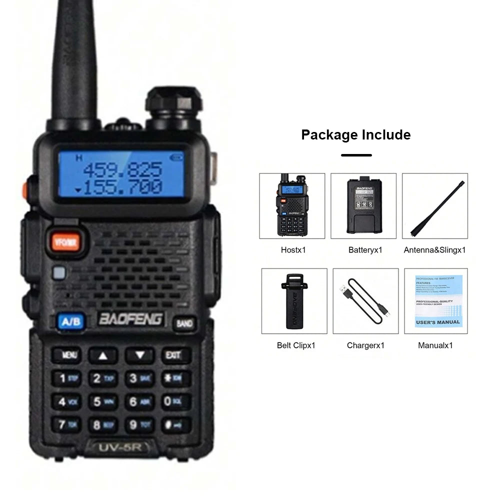 Baofeng UV-5R USB Lange Afstand Dual Band Ham Amateur Met Vhf Uhf Fm CB 128CH 2200mAh portable Handheld long range Two Way Radio