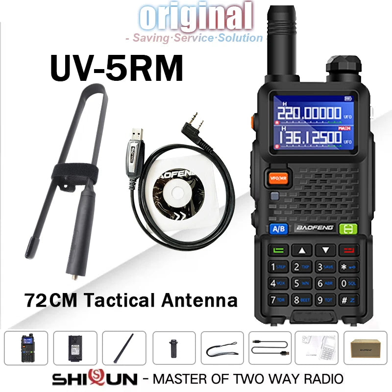 UV-5RM Baofeng Walkie Talkie 3800mAh Battery USB-C Charger 14.5W UHF VHF Wirless Copy Frequency 999CH FM Ham Radio Update UV-5RH
