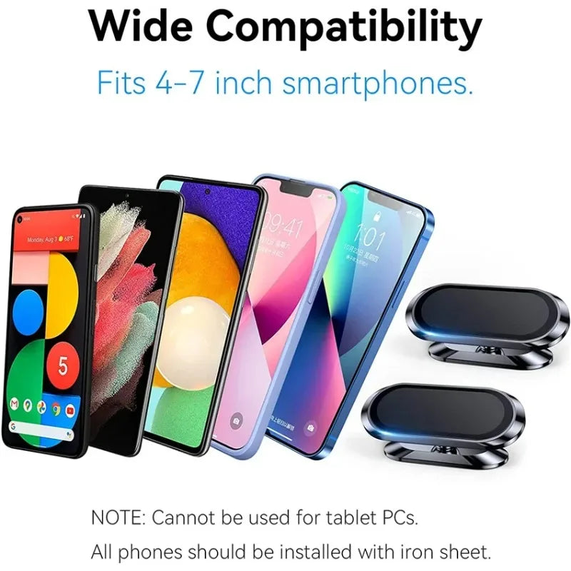 360 Rotating Mini Magnetic Holder Car Phone Dashboard Strip Shape Mount Stand Portable for Cell Phone GPS Compatible