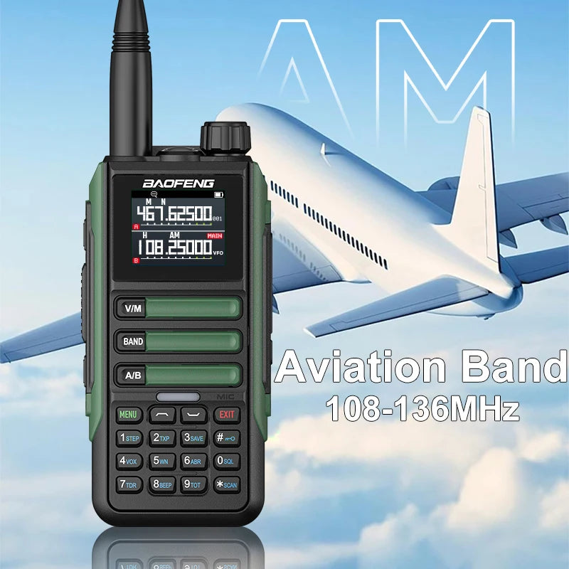 Upgrade Baofeng UV16M V2 Walkie Talkie AM FM Two Way Radio Full Band LCD 999CH Frequency Copy VHF UHF NOAA Noise Reduce Type-C