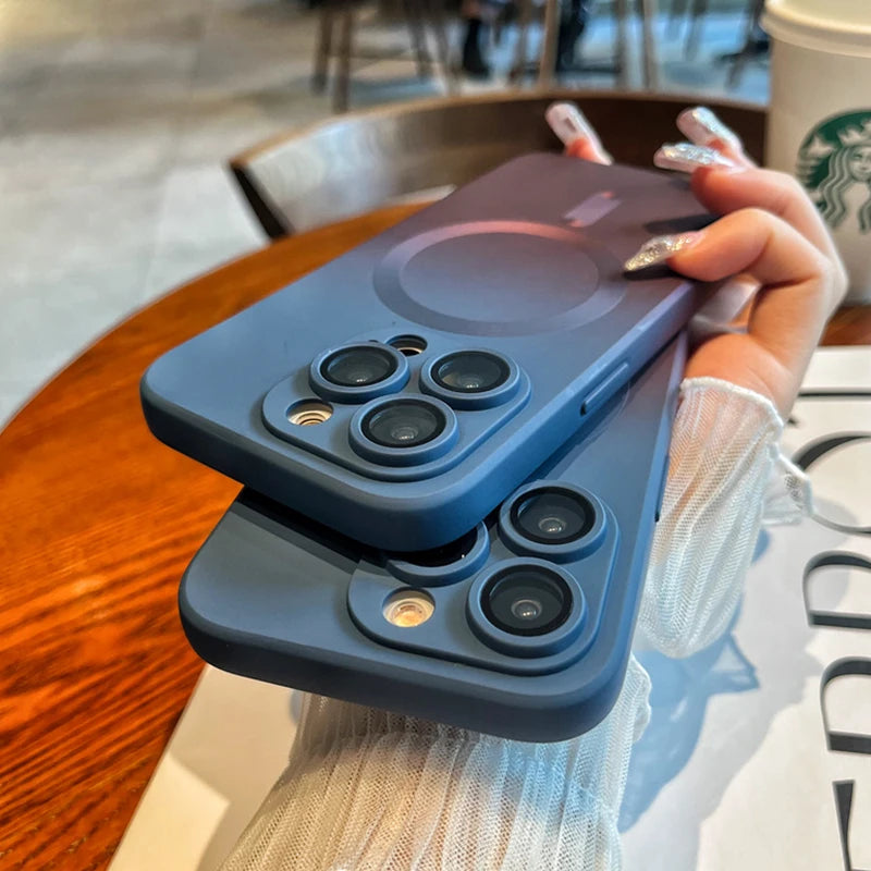 Luxury For Magsafe Gradient Silicone Multicolour Shockproof Case for iPhone 15 16 14 13 12 11 Pro Max E Wireless Charging Cover