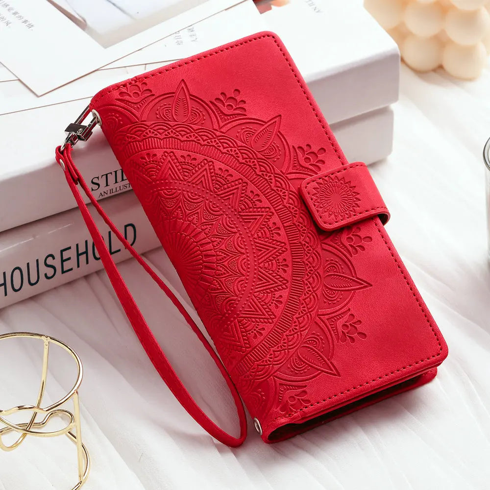For Poco X8 Pro Max X7 F6 X6 X5 X3 NFC 5G Zipper Wallet Case Crossbody Book Shell Xiaomi Poco M8 M7 Pro M6 F5 C75 X 8 Flip Cover