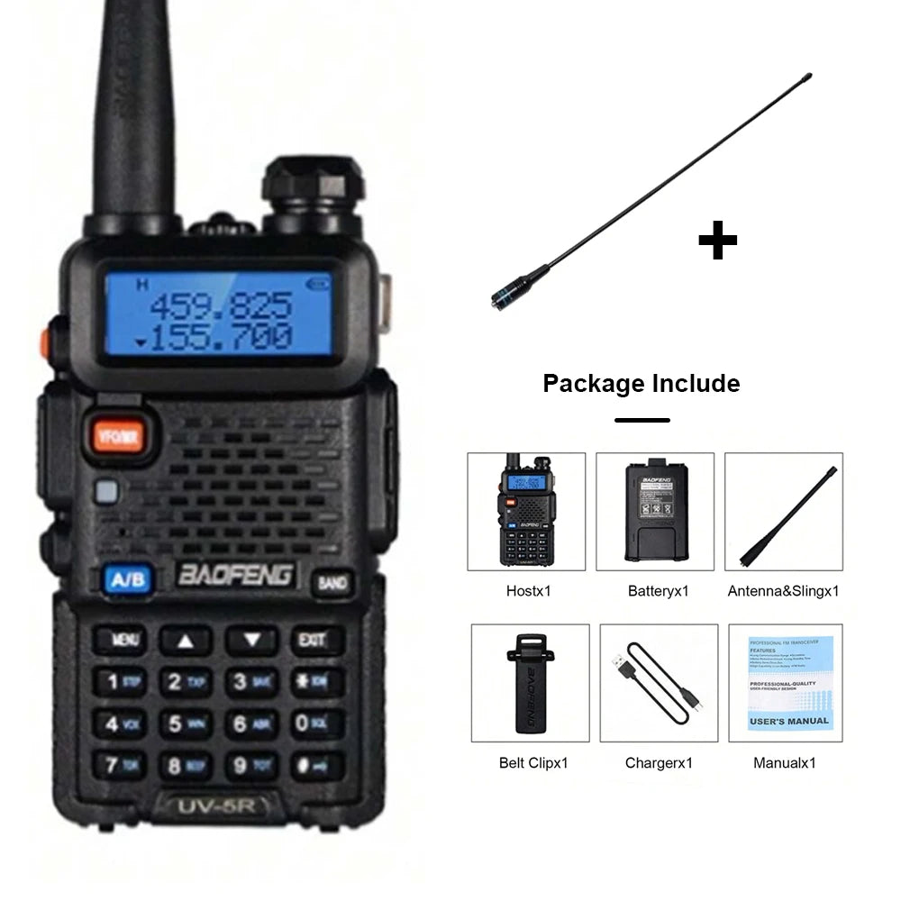 Baofeng UV-5R USB Lange Afstand Dual Band Ham Amateur Met Vhf Uhf Fm CB 128CH 2200mAh portable Handheld long range Two Way Radio