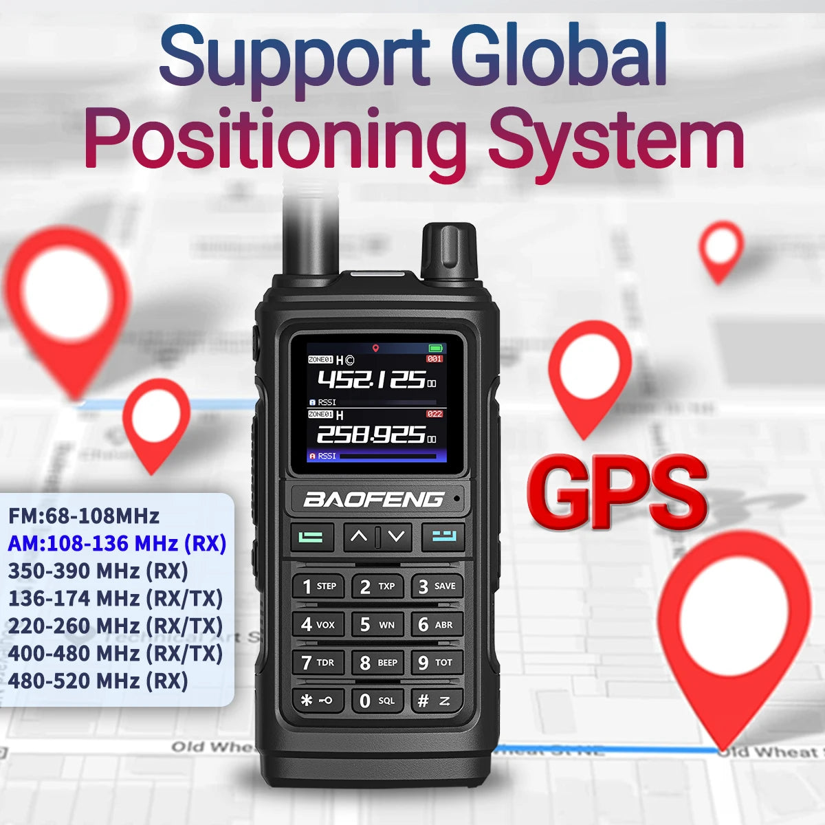 Baofeng UV-17 Pro GPS Walkie Talkie Air Band FM Long Range Radio Wireless Copy Frequency Handheld DTMF Two Way Ham Radio UV-5R