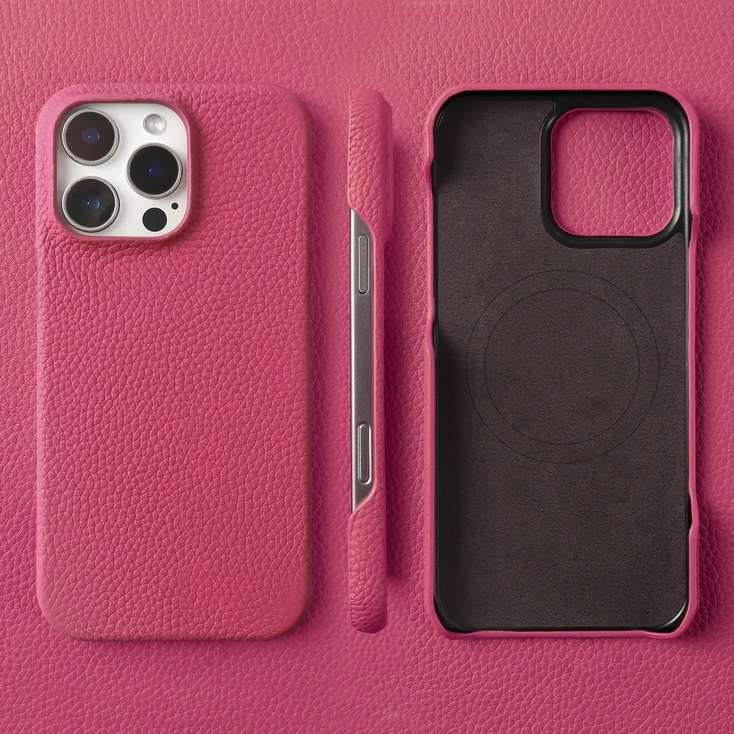 Premium Magnetic Genuine Leather Case For iphone 16 Pro Max 15 14 13 12 11 Wireless Charge Magnet Magsafe Cover Shockproof Coque