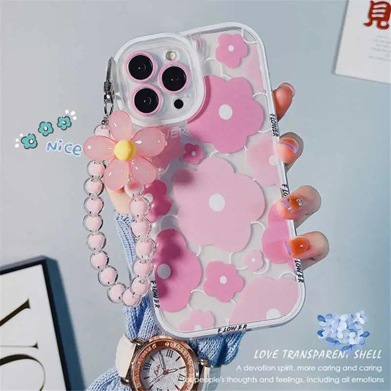 Pink Flower Bear 3D Penda Tpu Case For Honor X7 X8 X9 5G X7A 4G X8A X9A X6 X6S 9X 50 70 20 90 Magic 4 5 Lite Cover