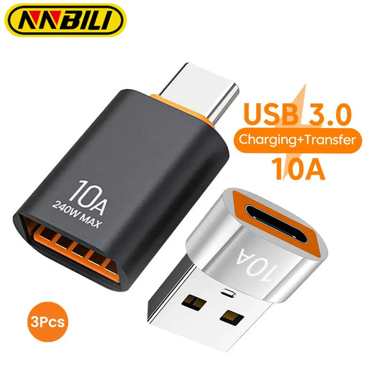 NINIBIL 10A OTG USB 3.0 To Type C Adapter USB Female To Type c Male Fast Charging adadpter OTG USB C For Xiaomi Samsung Laptop