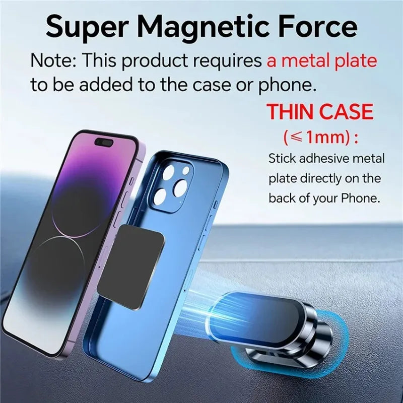 360 Rotating Mini Magnetic Holder Car Phone Dashboard Strip Shape Mount Stand Portable for Cell Phone GPS Compatible