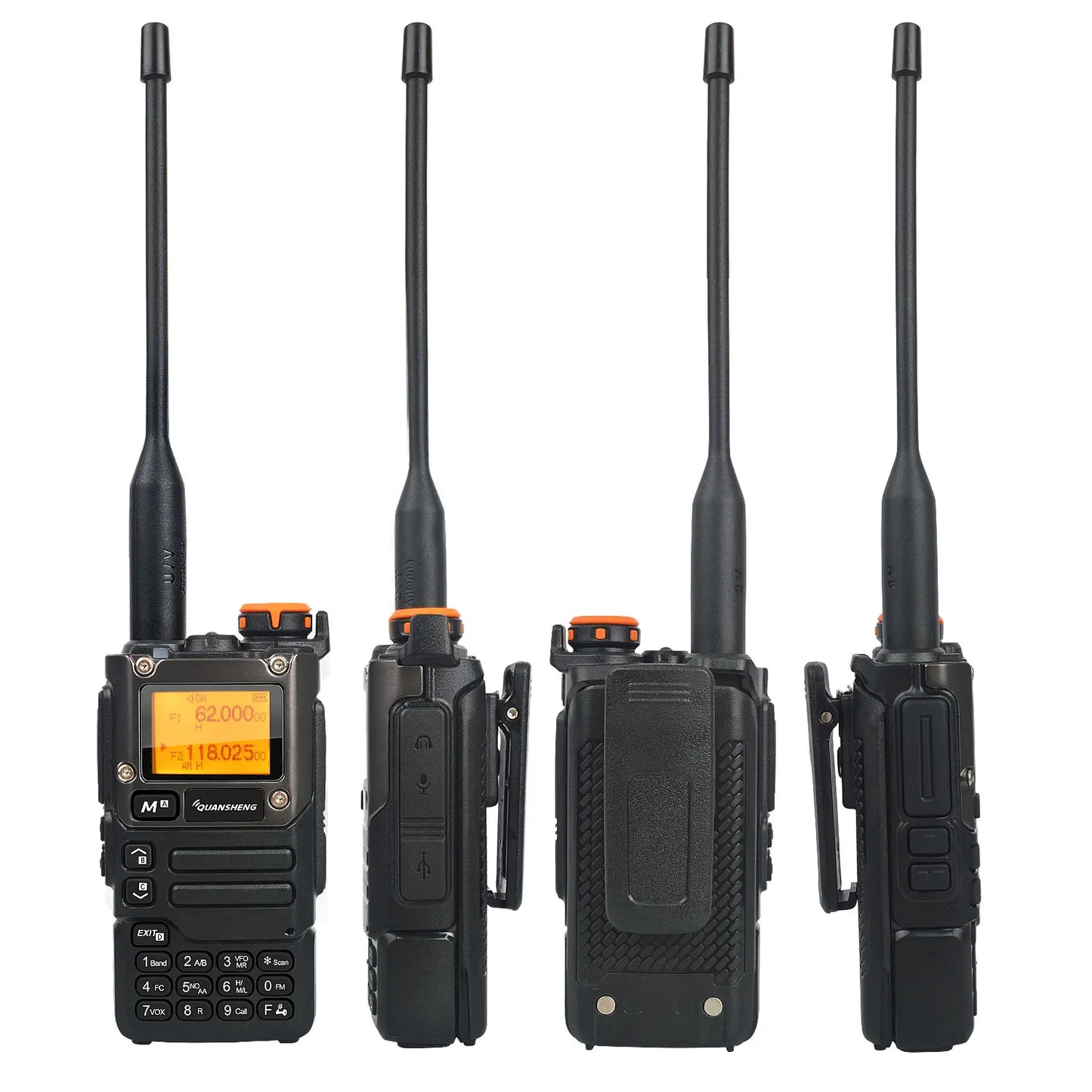 Quansheng Walkie Talkie Air Band 50-600MHz HF RX UV-K5(8) 136-600MHz UHF VHF TX FM Scrambler NoAA Frequency Scan Copy DTMF Radio