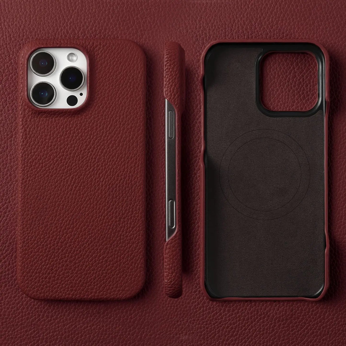 Premium Magnetic Genuine Leather Case For iphone 16 Pro Max 15 14 13 12 11 Wireless Charge Magnet Magsafe Cover Shockproof Coque