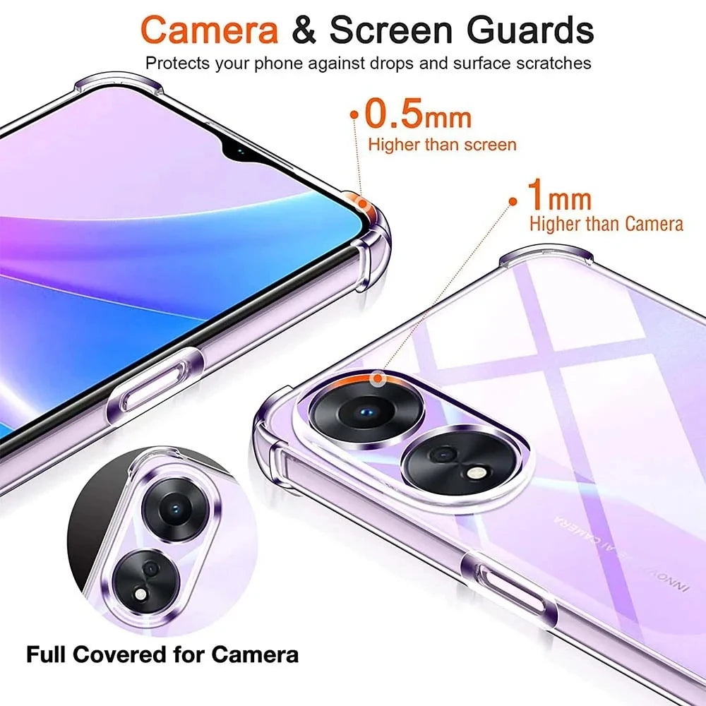 Shockproof Airbag TPU Case for OPPO A60 A79 5G A98 A78 A58 A38 A18 A77 A57 A57S A17 A96 A16 Protective Cover Capa Fundas Coque
