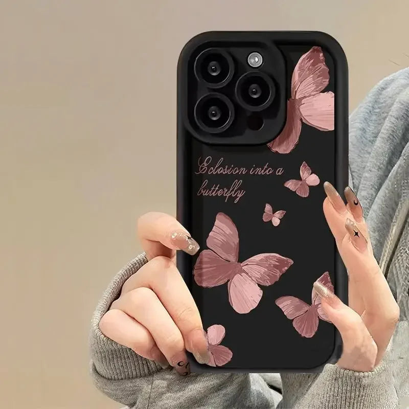 INS Vintage Butterfly Case for OPPO Reno 10 5G 6 8 10 11 12 Pro 11F 12F 5G Reno 7 4G 4 5 6 Lite A38 A78 A98 A57 A77 Matte Cover