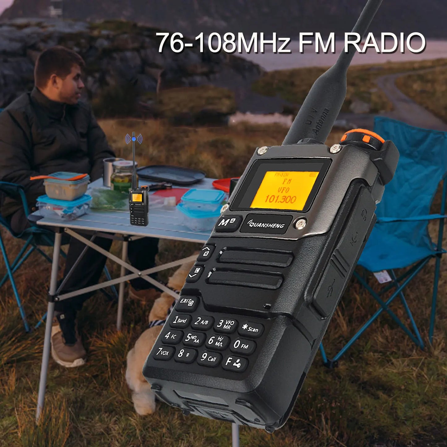 Quansheng Walkie Talkie Air Band 50-600MHz HF RX UV-K5(8) 136-600MHz UHF VHF TX FM Scrambler NoAA Frequency Scan Copy DTMF Radio