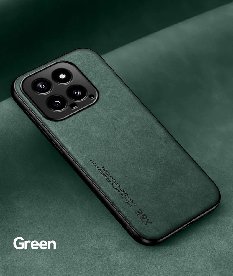 For Xiaomi 14 Luxury Leather Magnetic Case Shockproof Bumper Soft Back Cover For Xiaomi 14 Pro