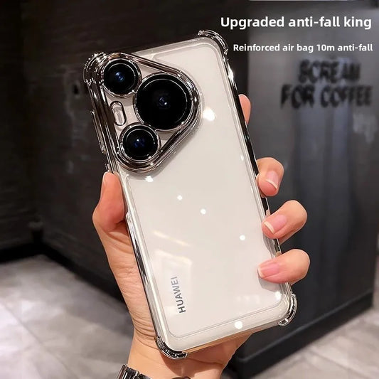 Case For Huawei Pura 80 Ultra 80 Pro plus Luxury Electroplating Transparent Four Corners Shockproof Back Cover For Huawei Pura80