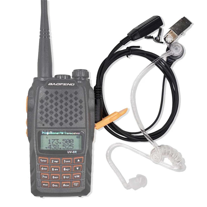 2 Pin PTT MIC Headset Covert Acoustic Tube In-ear Earpiece For Kenwood TYT Baofeng UV-5R BF-888S CB Two Way Radio Accessories