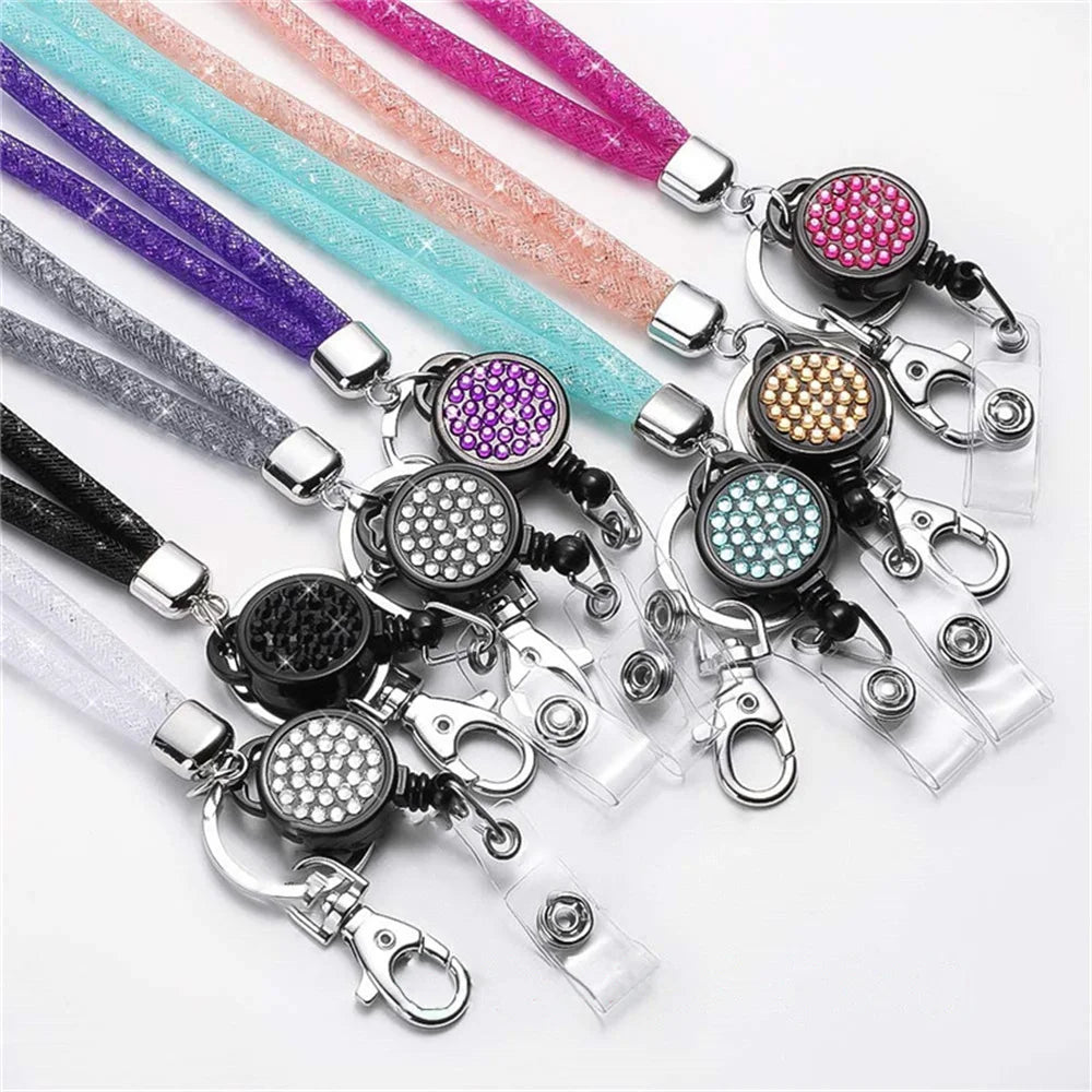 Badges Holder Retractable Lanyard  Id Lanyard Name Xyun Card Badge Holder Reels Clips Hanging Rope Keychain Necklace Strap