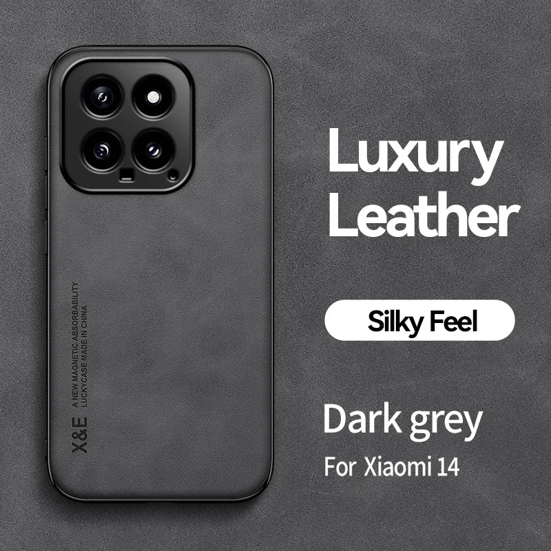 For Xiaomi 14 Luxury Leather Magnetic Case Shockproof Bumper Soft Back Cover For Xiaomi 14 Pro