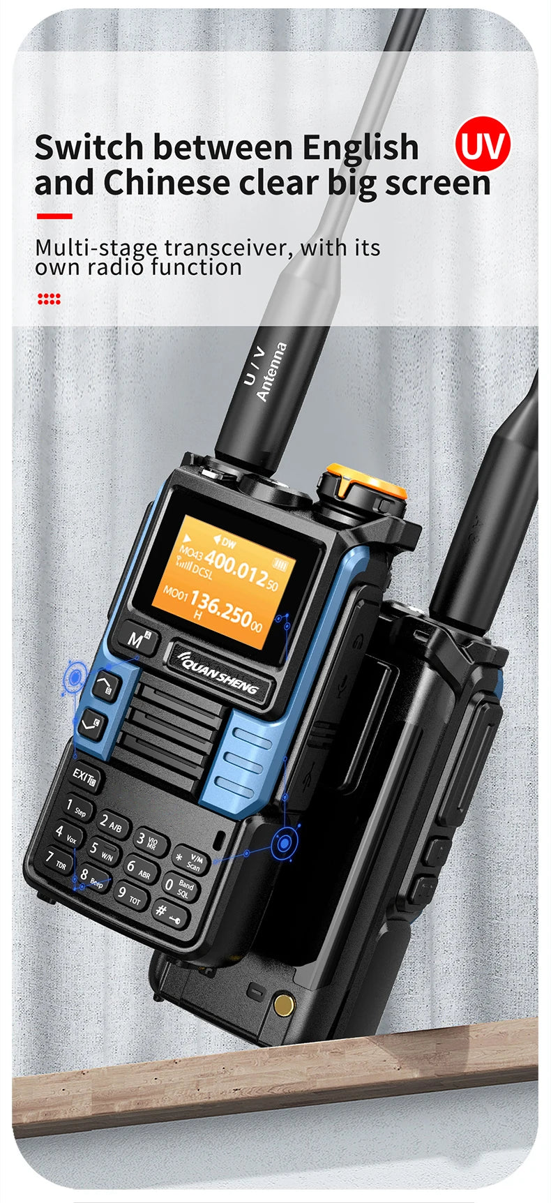 Quansheng UV-K5 Upgrade UV-K5 (99) Interphone 5W Air Band Radio Tyep C Charging UHF VHF DTMF FM Scrambler NOAA Wireless Frequenc