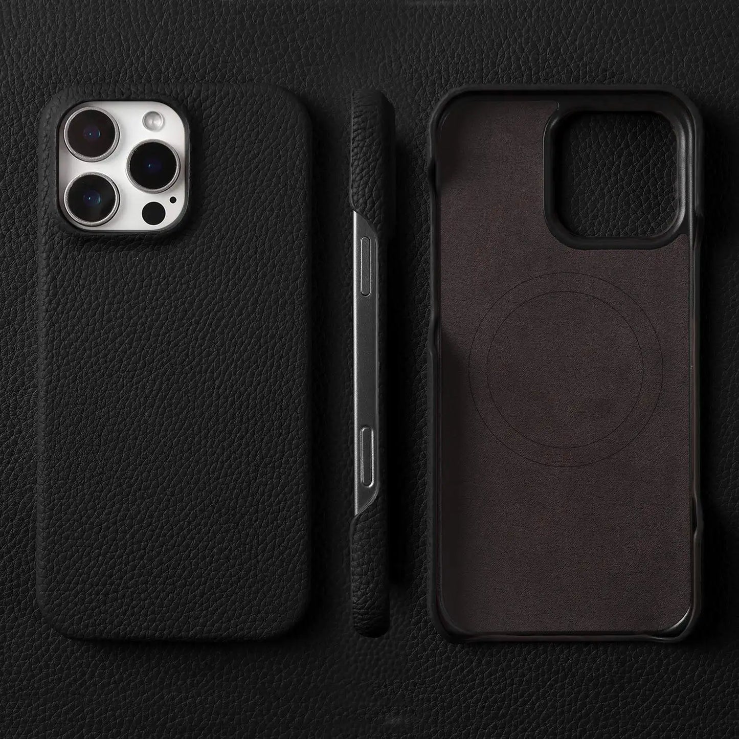 Premium Magnetic Genuine Leather Case For iphone 16 Pro Max 15 14 13 12 11 Wireless Charge Magnet Magsafe Cover Shockproof Coque