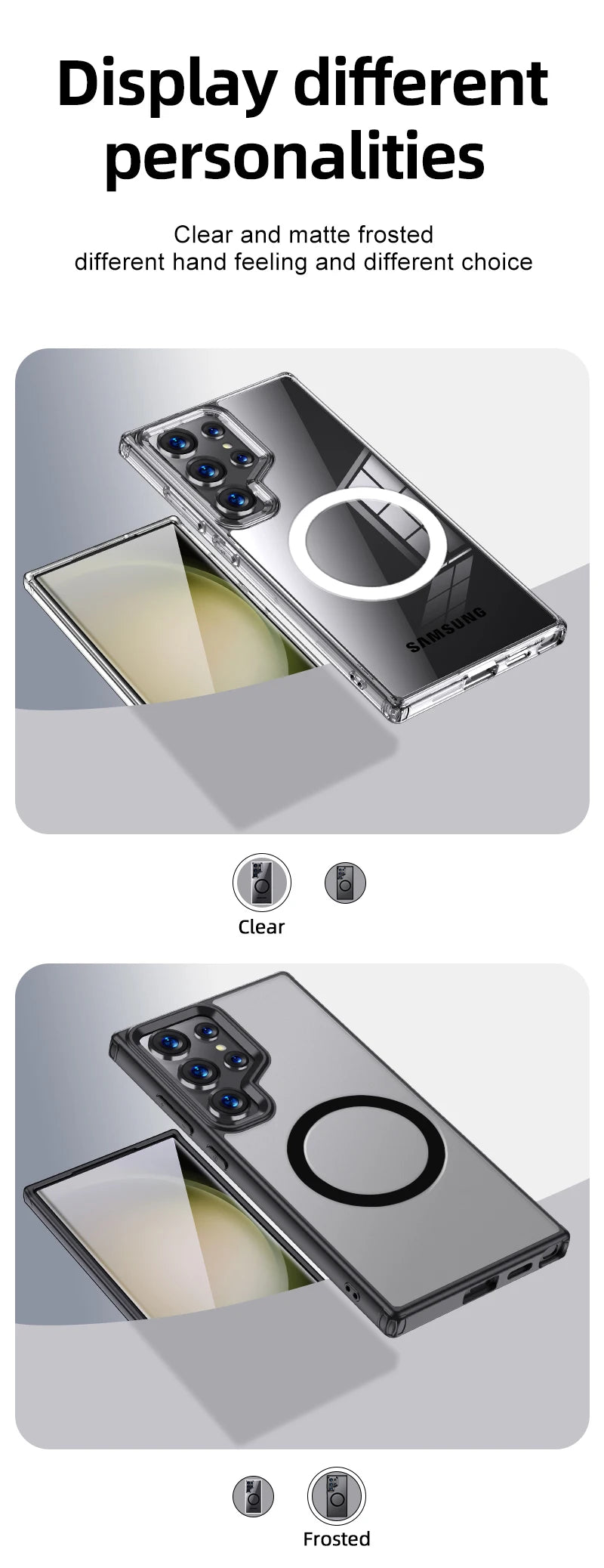 Airbags Shockproof Magnetic Wireless Charging Case Shell For Samsmung Galaxy S25 S24 S23 Ultra FE S24 Plus S24+ S23+ Armor Cover