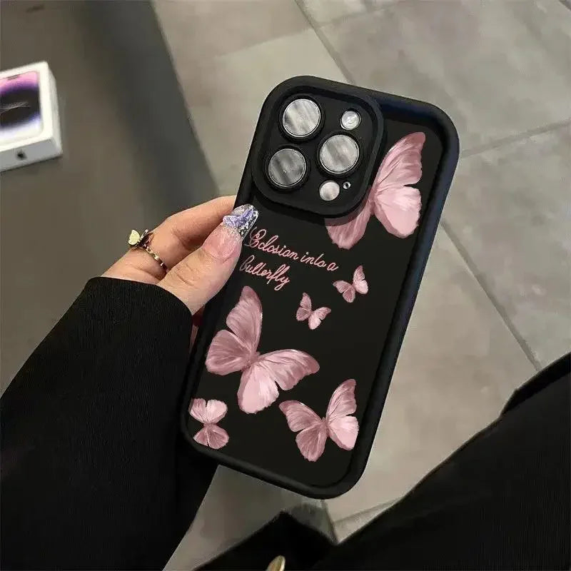 INS Vintage Butterfly Case for OPPO Reno 10 5G 6 8 10 11 12 Pro 11F 12F 5G Reno 7 4G 4 5 6 Lite A38 A78 A98 A57 A77 Matte Cover