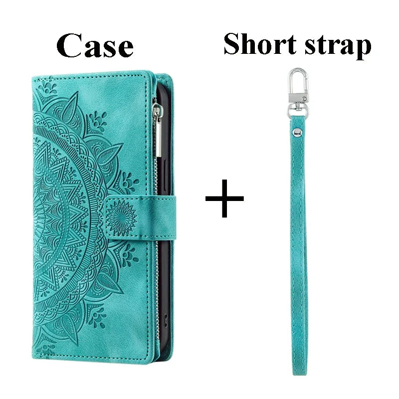 For Poco X8 Pro Max X7 F6 X6 X5 X3 NFC 5G Zipper Wallet Case Crossbody Book Shell Xiaomi Poco M8 M7 Pro M6 F5 C75 X 8 Flip Cover
