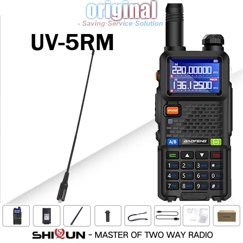 UV-5RM Baofeng Walkie Talkie 3800mAh Battery USB-C Charger 14.5W UHF VHF Wirless Copy Frequency 999CH FM Ham Radio Update UV-5RH