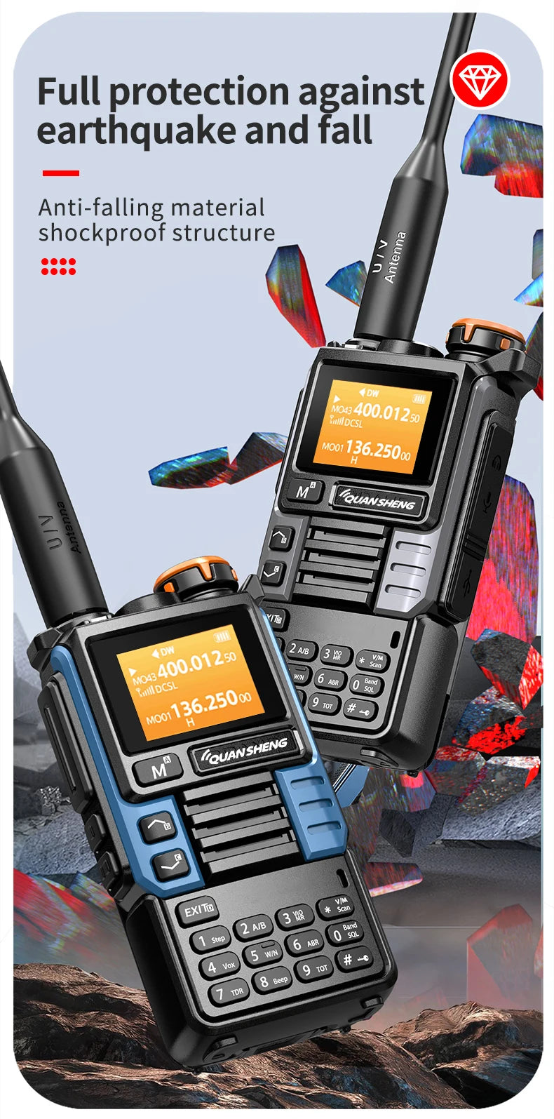 Quansheng UV-K5 Upgrade UV-K5 (99) Interphone 5W Air Band Radio Tyep C Charging UHF VHF DTMF FM Scrambler NOAA Wireless Frequenc