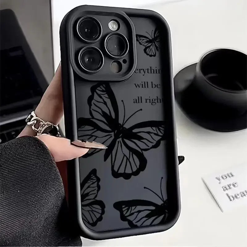 INS Vintage Butterfly Case for OPPO Reno 10 5G 6 8 10 11 12 Pro 11F 12F 5G Reno 7 4G 4 5 6 Lite A38 A78 A98 A57 A77 Matte Cover