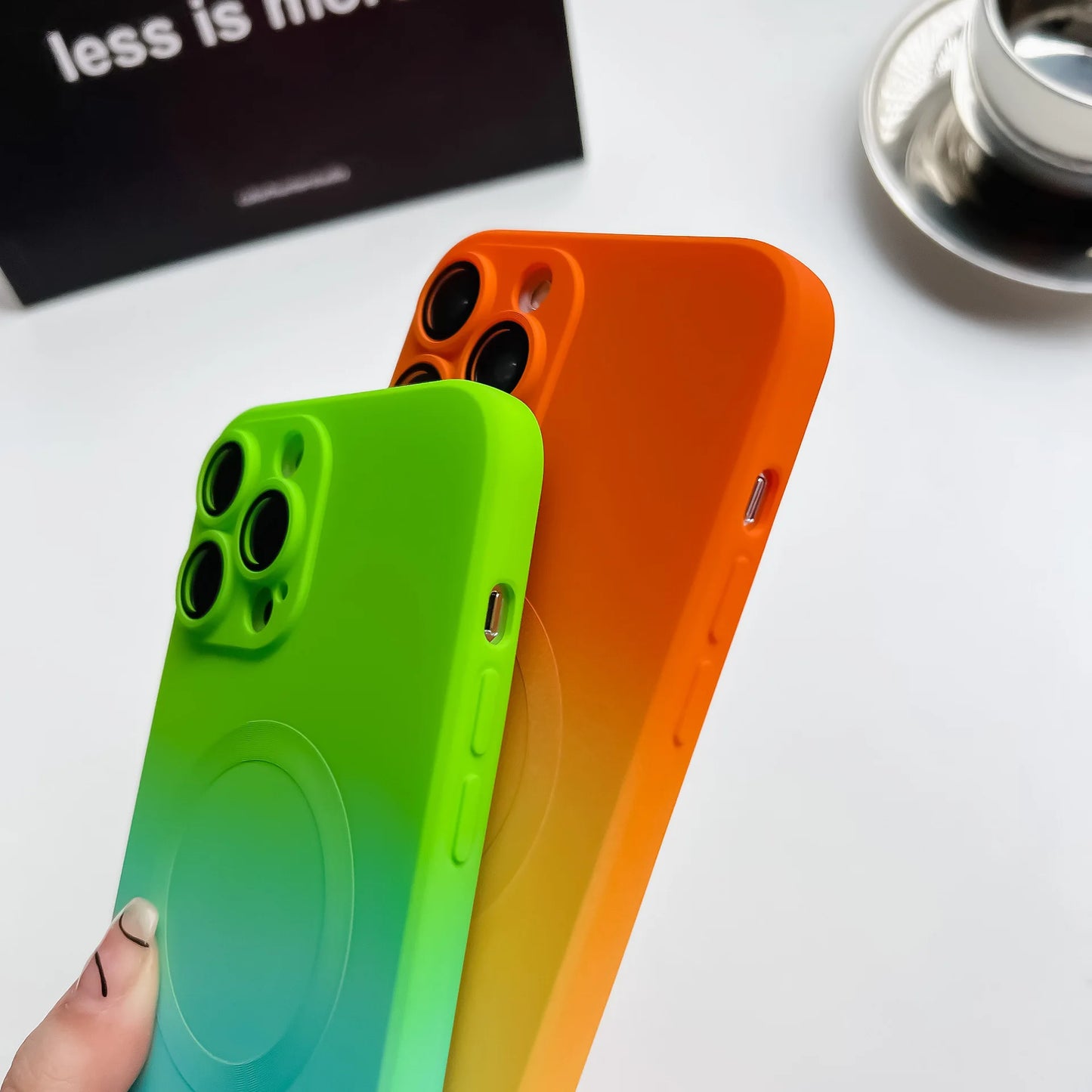 Luxury For Magsafe Gradient Silicone Multicolour Shockproof Case for iPhone 15 16 14 13 12 11 Pro Max E Wireless Charging Cover