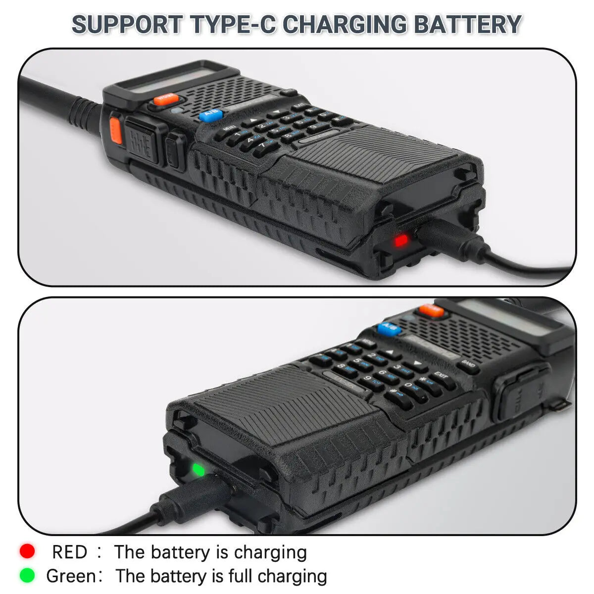 Baofeng UV-5R 8W 3800 Walkie Talkie Tri-Power Dual Band VHF UHF Portable Long Range High Power Handheld CB Ham Two Way Radio