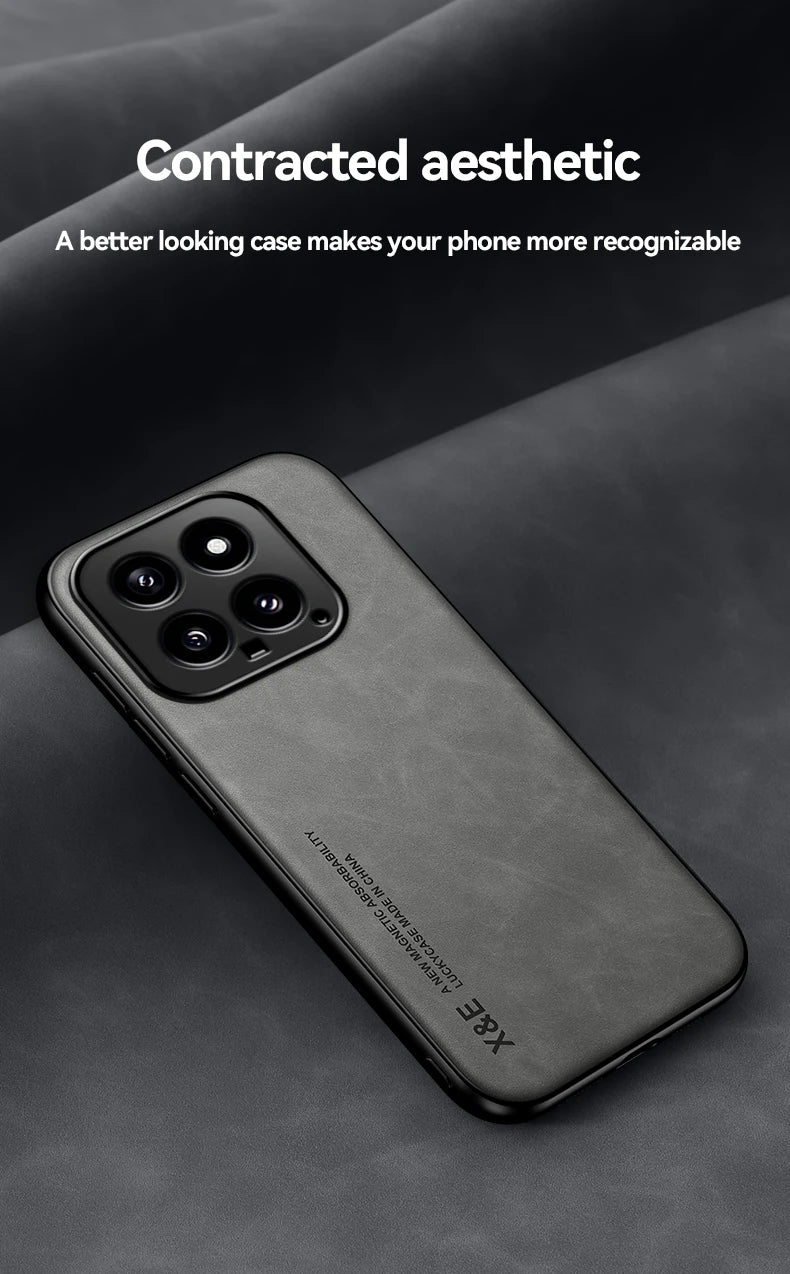 For Xiaomi 14 Luxury Leather Magnetic Case Shockproof Bumper Soft Back Cover For Xiaomi 14 Pro