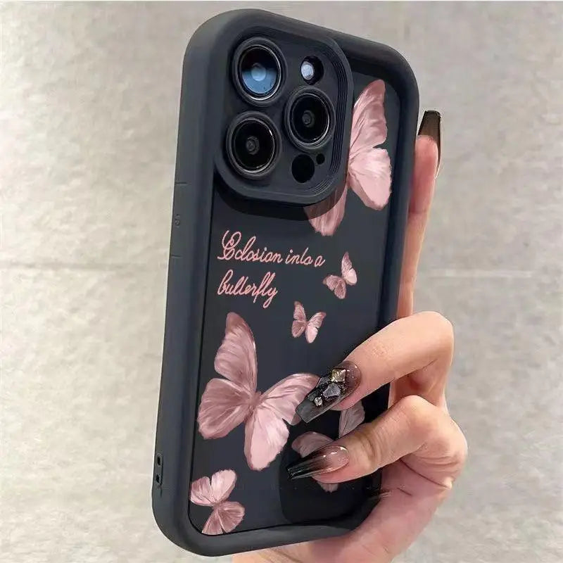 INS Vintage Butterfly Case for OPPO Reno 10 5G 6 8 10 11 12 Pro 11F 12F 5G Reno 7 4G 4 5 6 Lite A38 A78 A98 A57 A77 Matte Cover
