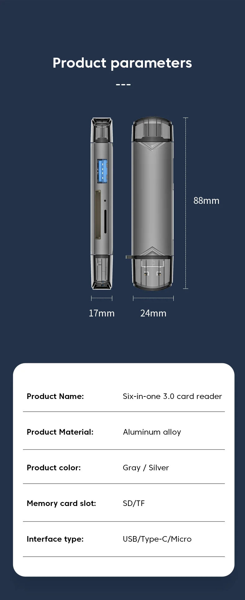 Olaf 7 in 1 Micro TF SD Card Reader USB Flash Drive Memory SD Card Reader OTG type c 3.1 to usb Adapter USB Type C Card Reader
