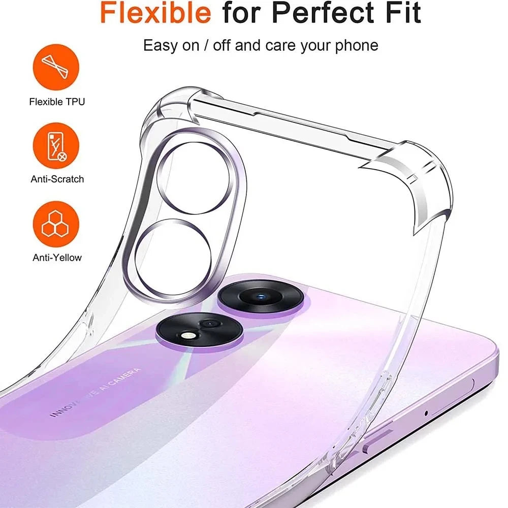 Shockproof Airbag TPU Case for OPPO A60 A79 5G A98 A78 A58 A38 A18 A77 A57 A57S A17 A96 A16 Protective Cover Capa Fundas Coque