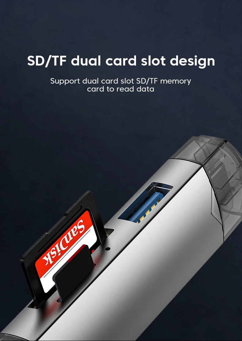 Olaf 7 in 1 Micro TF SD Card Reader USB Flash Drive Memory SD Card Reader OTG type c 3.1 to usb Adapter USB Type C Card Reader