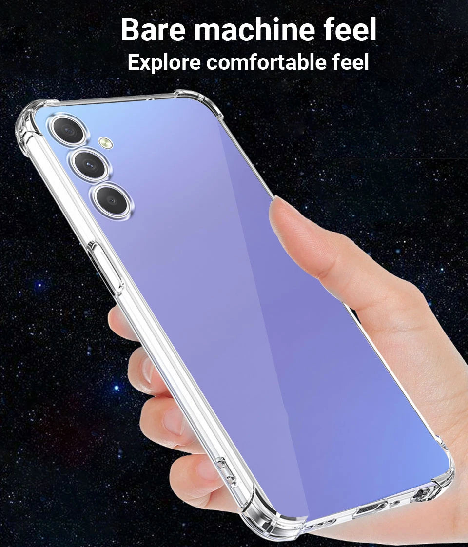 Shockproof Clear Silicone Case For Samsung Galaxy A15 A25 A35 A55 A05 S A04 S A14 A24 A34 A54 A12 A22 A32 A13 A23 A33 A53 A73