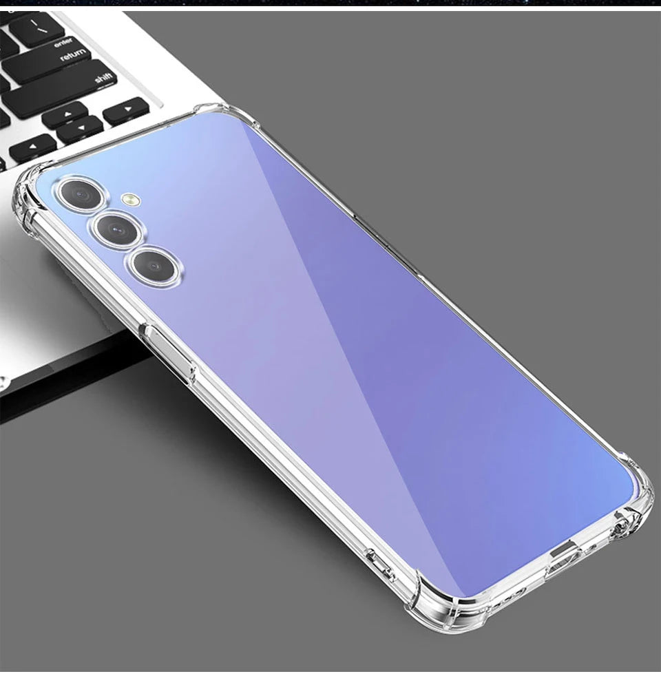 Shockproof Clear Silicone Case For Samsung Galaxy A15 A25 A35 A55 A05 S A04 S A14 A24 A34 A54 A12 A22 A32 A13 A23 A33 A53 A73